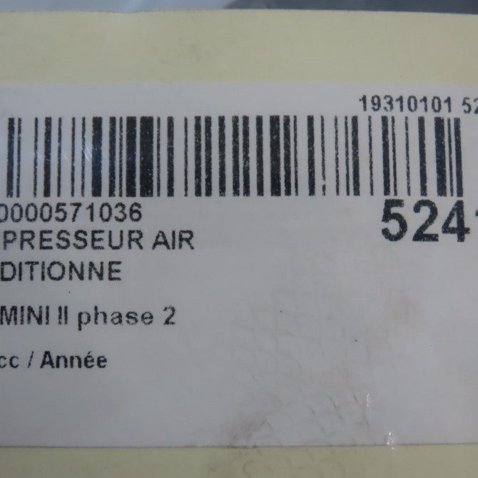 Compresseur air conditionne occasion MINI MINI II phase 2 08-2010->... 64522758433 7