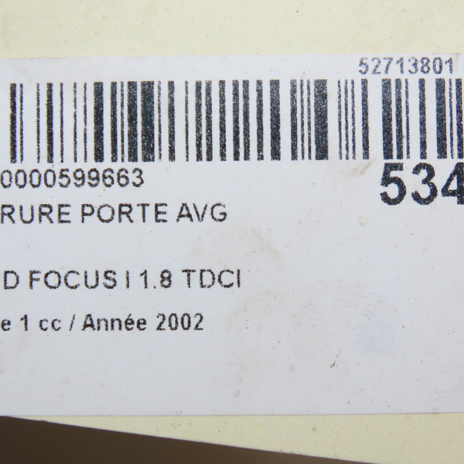 Serrure porte avg occasion FORD FOCUS I Phase 1 10-1998->09-2004 1.8 TDCI 115ch 4057982 5