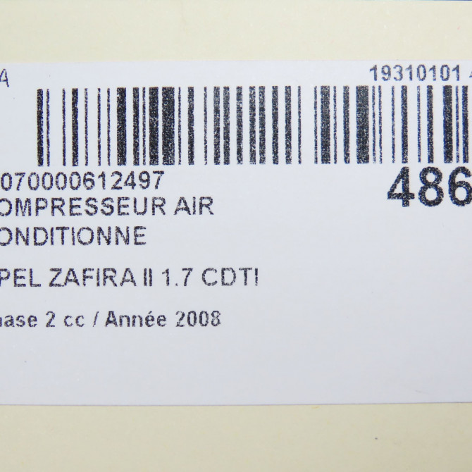 Compresseur air conditionne occasion OPEL ZAFIRA II Phase 2 01-2008->12-2014 1.7 CDTI 125ch 93169376 8