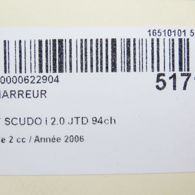 Démarreur occasion FIAT SCUDO I Phase 2 01-2004->04-2007 2.0 JTD 94ch 6