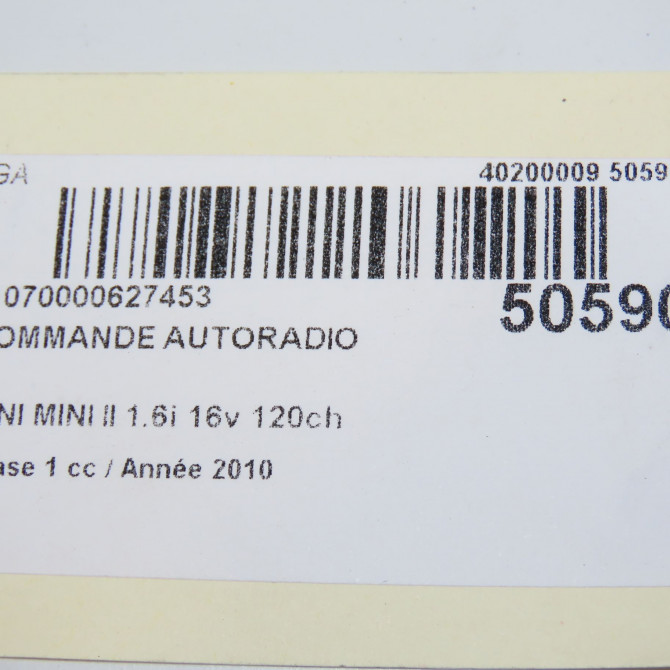 Commande autoradio occasion MINI MINI II Phase 1 09-2006->12-2010 1.6i 16v 120ch 5