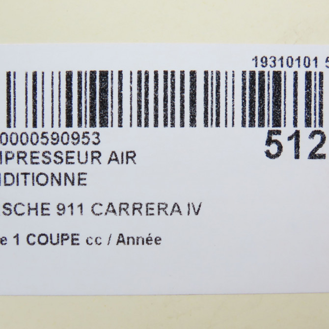 Compresseur air conditionne occasion PORSCHE 146 Phase 1 04-1995->04-1999 3.4i 301ch 99612601152 6