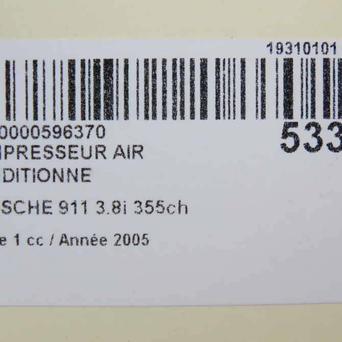 Compresseur air conditionne occasion PORSCHE 911 Phase 1 07-2004->07-2008 3.8i 355ch 99612601152 8