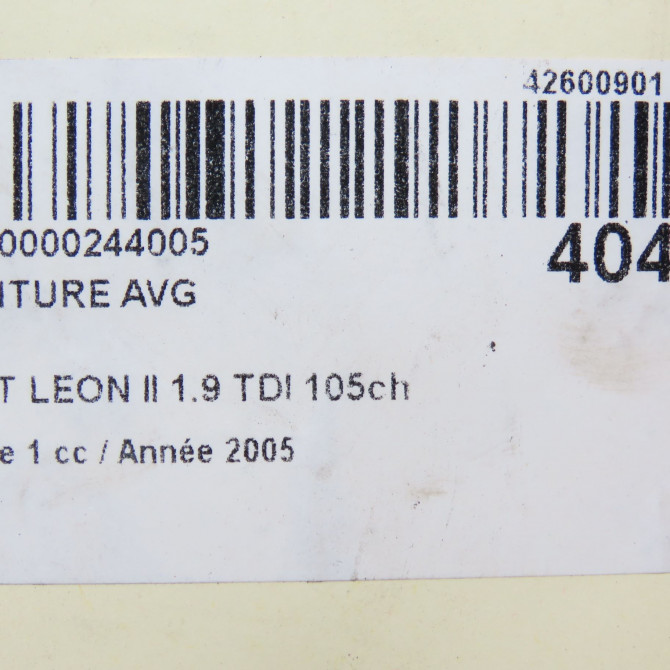 Ceinture avant gauche occasion SEAT LEON II Phase 1 09-2005->05-2009 1.9 TDI 105ch 1P0857705ARAA 6