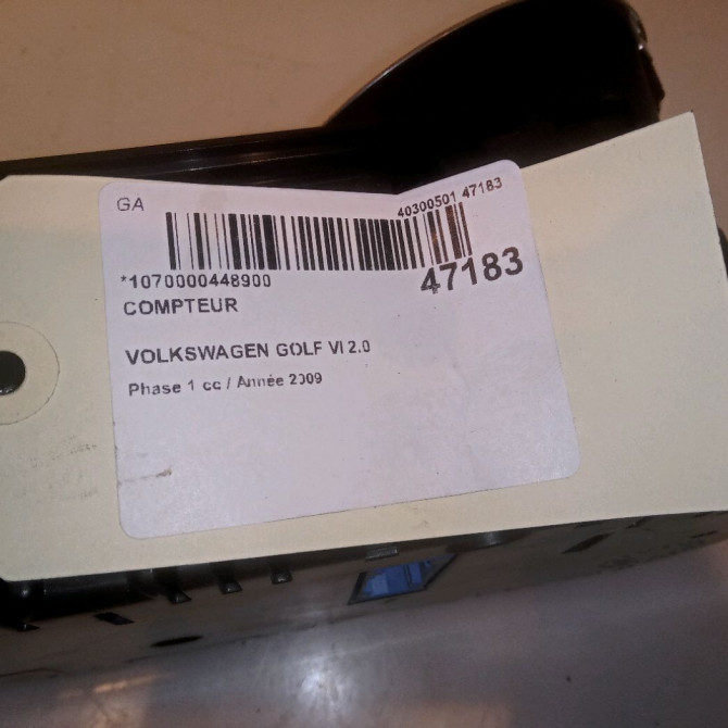 Compteur occasion VOLKSWAGEN GOLF VI Phase 1 10-2008->04-2013 2.0 TDI 110ch 5K0920870E 5