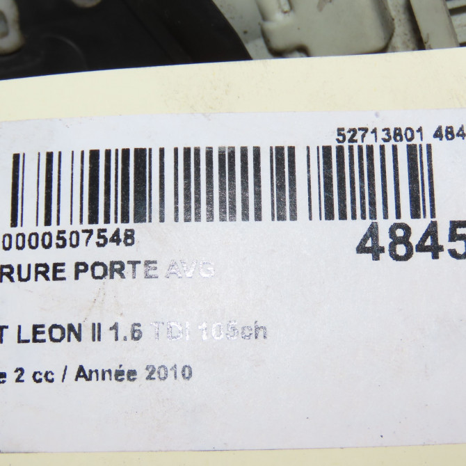 Serrure porte avg occasion SEAT LEON II Phase 2 05-2009->09-2012 1.6 TDI 105ch 1P1837015 5