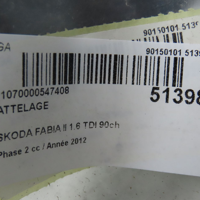 Attelage occasion SKODA FABIA II Phase 2 03-2010->12-2014 1.6 TDI 90ch 3
