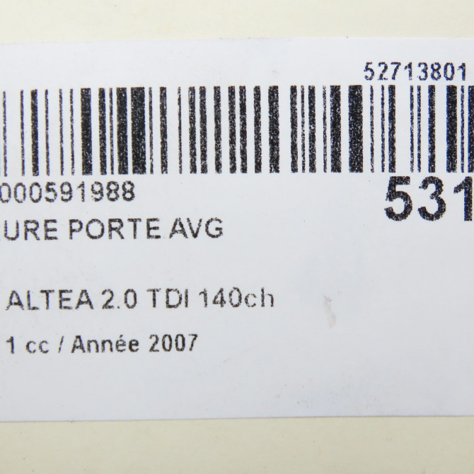 Serrure porte avg occasion SEAT ALTEA Phase 1 04-2004->05-2009 2.0 TDI 140ch 1P1837015 6