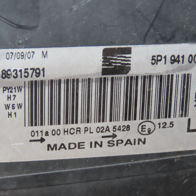 Phare gauche occasion SEAT ALTEA Phase 1 04-2004->05-2009 2.0 TDI 140ch 5P1941005E 4