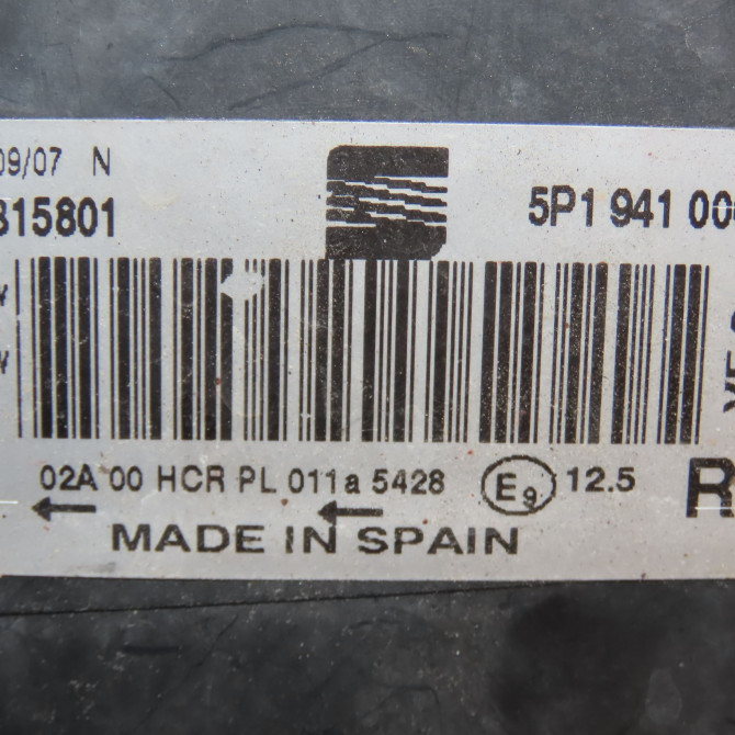 Phare droit occasion SEAT ALTEA Phase 1 04-2004->05-2009 2.0 TDI 140ch 5P1941006E 4