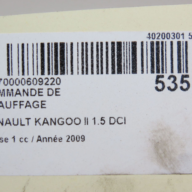 Commande de chauffage occasion RENAULT KANGOO II Phase 1 01-2008->03-2013 1.5 DCI 105ch 275104004R 7