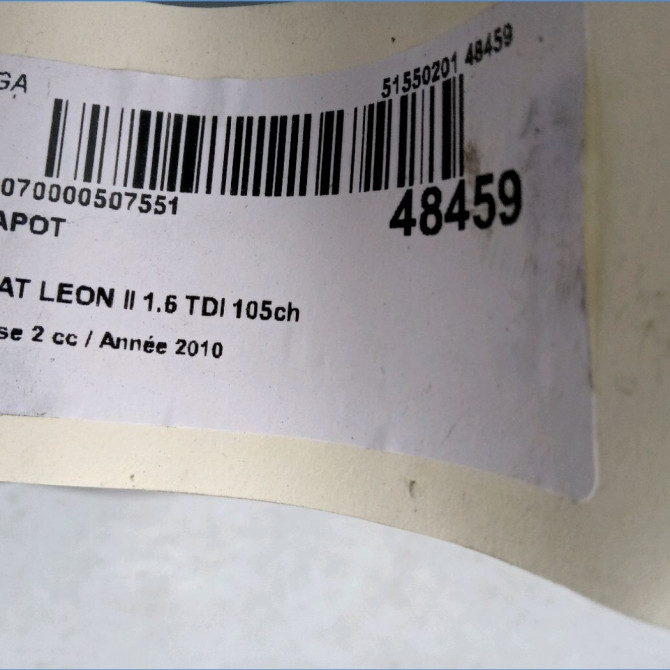 Capot occasion SEAT LEON II Phase 2 05-2009->09-2012 1.6 TDI 105ch 1P0823031A 4