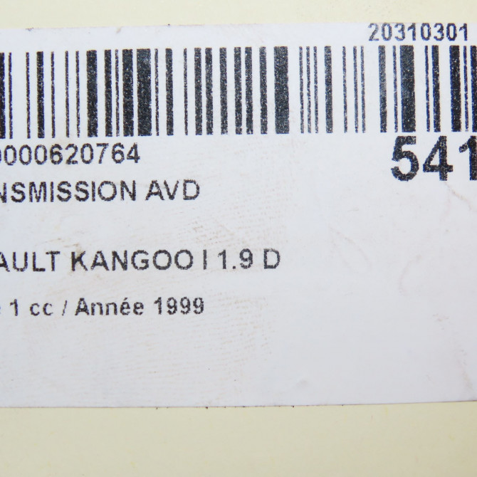Transmission avant droite occasion RENAULT KANGOO I Phase 1 09-1997->06-2003 1.9 D 65ch 8200088974 6
