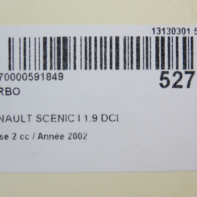 Turbo occasion RENAULT SCENIC I Phase 2 08-1999->06-2003 1.9 DCI 100ch 7701472228 8