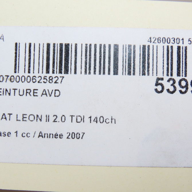 Ceinture avant droite occasion SEAT LEON II Phase 1 09-2005->05-2009 2.0 TDI 140ch 1P0857706ARAA 7