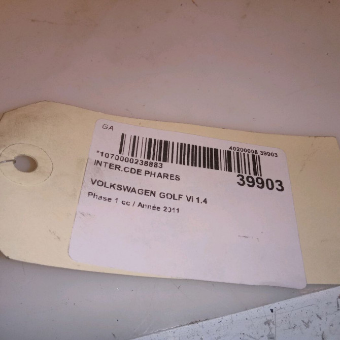 Interrupteur commande de phares occasion VOLKSWAGEN GOLF VI Phase 1 10-2008->04-2013 1.4 TSI 16v 122ch 5K0953513N9B9 4