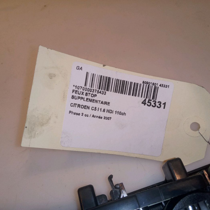 Feux stop supplementaire occasion CITROEN C5 I Phase 2 09-2004->06-2008 1.6 HDi 110ch 6351EV 5