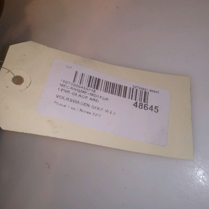 Mecanisme+moteur leve-glace ard occasion VOLKSWAGEN GOLF VI Phase 1 10-2008->04-2013 2.0 TDI 140ch 5K4839462 4