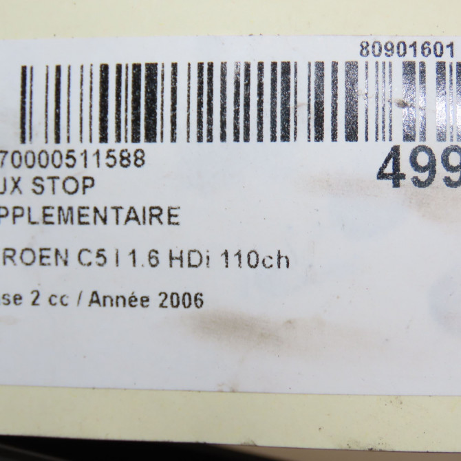 Feux stop supplementaire occasion CITROEN C5 I Phase 2 09-2004->06-2008 1.6 HDi 110ch 6351EV 5