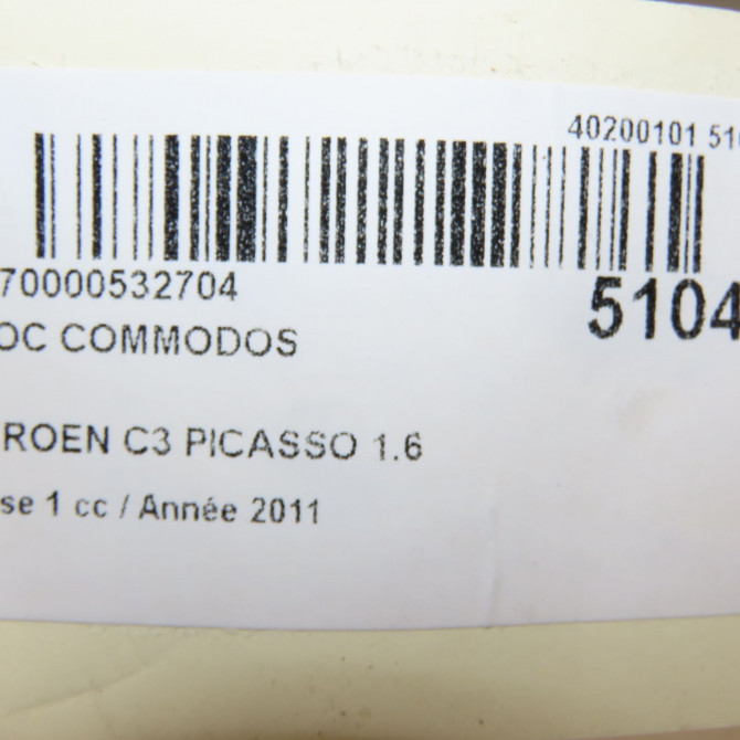 Bloc commodos occasion CITROEN C3 PICASSO Phase 1 02-2009->08-2012 1.6 HDi 90ch 98062018XT 6