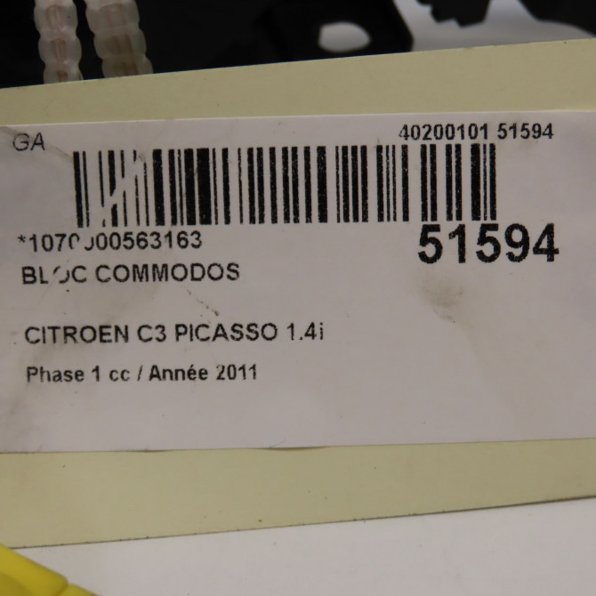 Bloc commodos occasion CITROEN C3 PICASSO Phase 1 02-2009->08-2012 1.4i 16v 95ch 98062018XT 6