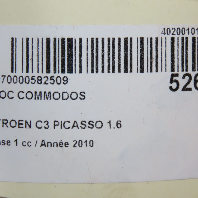 Bloc commodos occasion CITROEN C3 PICASSO Phase 1 02-2009->08-2012 1.6 HDi 16v 90ch 98062018XT 7