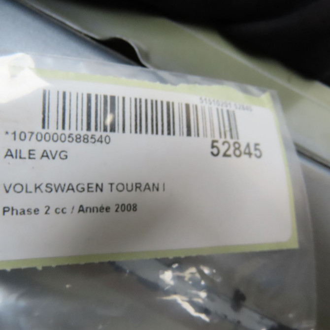 Aile avant gauche occasion VOLKSWAGEN TOURAN I Phase 2 11-2006->09-2010 1.9TDI 90 1T0821021B 6