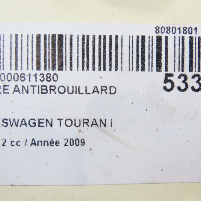 Phare antibrouillard avant gauche occasion VOLKSWAGEN TOURAN I Phase 2 11-2006->09-2010 2.0TDi 16v 140ch 5K0941699A 6