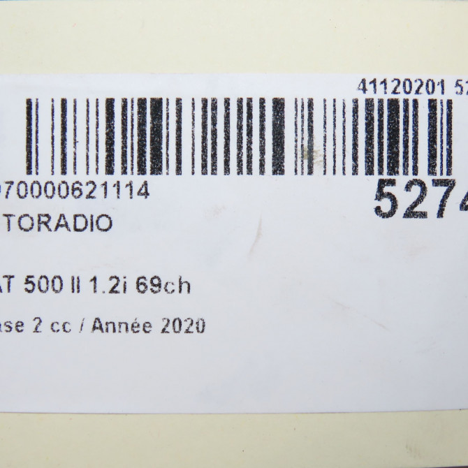 Autoradio occasion FIAT 500 II phase 2 04-2014->... 1.2i 69ch 735694398 6