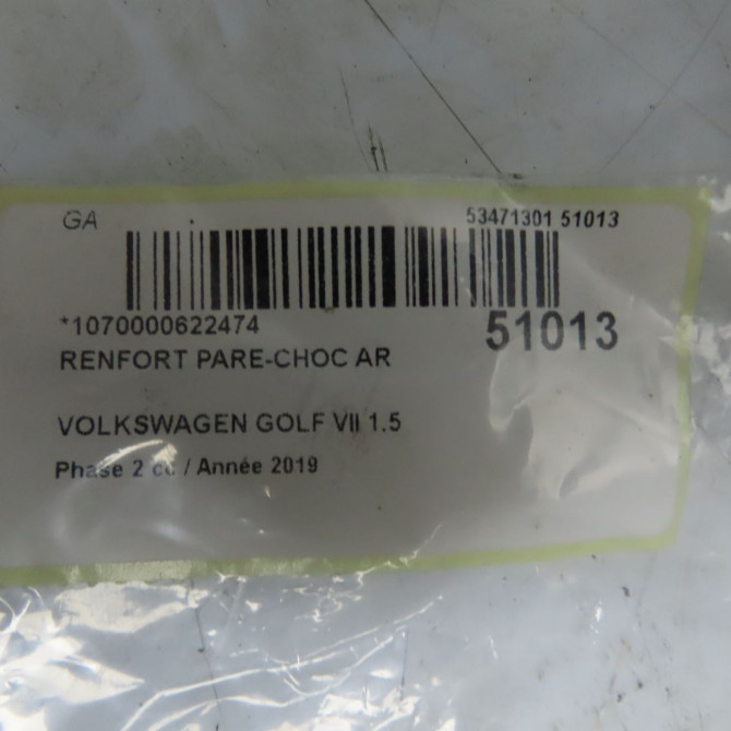 Renfort pare-choc arrière occasion  5G0807305D 4