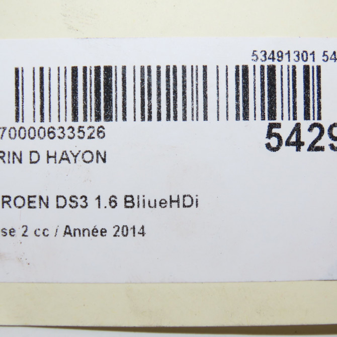 Verin droit hayon occasion CITROEN DS3 Phase 1 11-2009->03-2014 1.6 VTi 120ch 9809821380 3