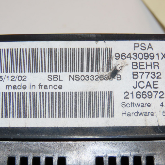 Commande de chauffage occasion PEUGEOT 307 Phase 1 SW 03-2002->07-2004 2.0 HDi 110ch 6451YZ 5