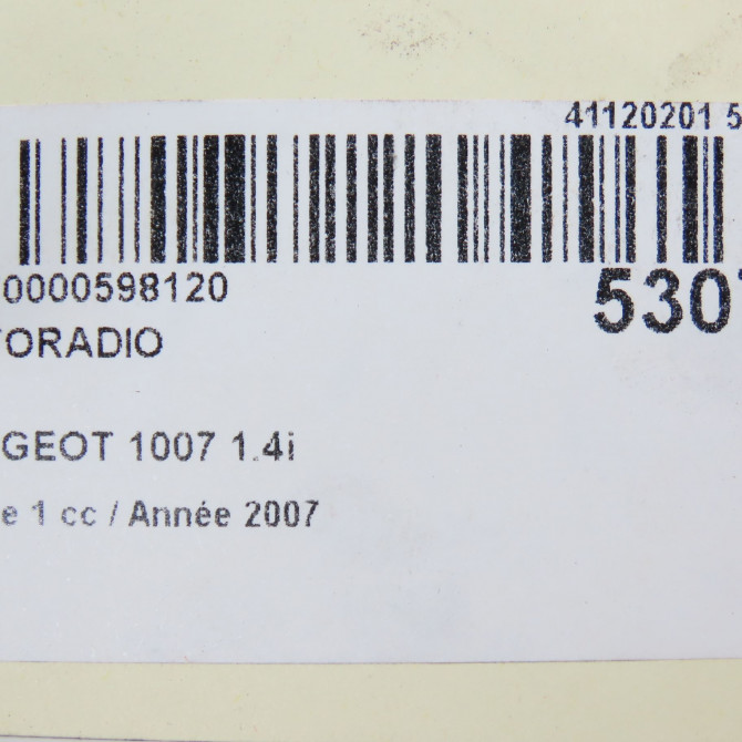 Autoradio occasion PEUGEOT 1007 Phase 1 04-2005->12-2010 1.4i 6564RT 6