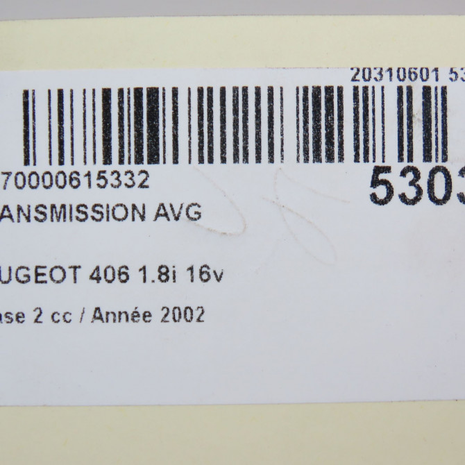 Transmission avant gauche occasion PEUGEOT 406 Phase 2 04-1999->04-2004 1.8i 16v 32721P 7