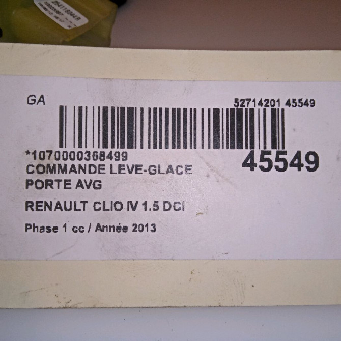 Commande lève-glace porte avant gauche occasion RENAULT CLIO IV Phase 1 07-2012->... 1.5 DCI 90ch 254118044R 4