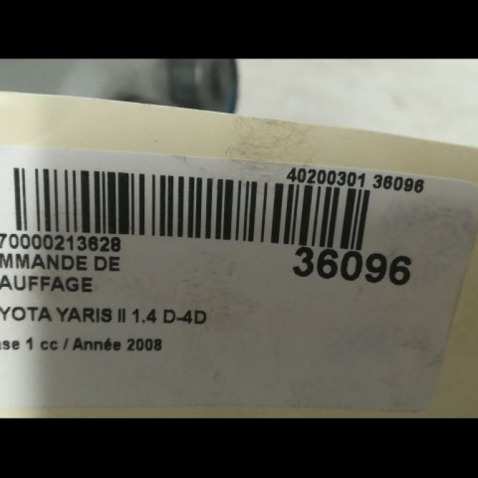 Commande de chauffage occasion TOYOTA YARIS II Phase 1 12-2005->11-2009 1.4 D-4D 559000D210B0 3