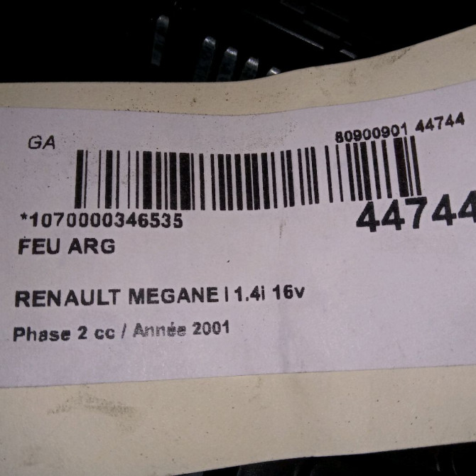 Feu arrière gauche occasion RENAULT MEGANE I Phase 2 03-1999->06-2003 1.4i 16v 7700428320 4