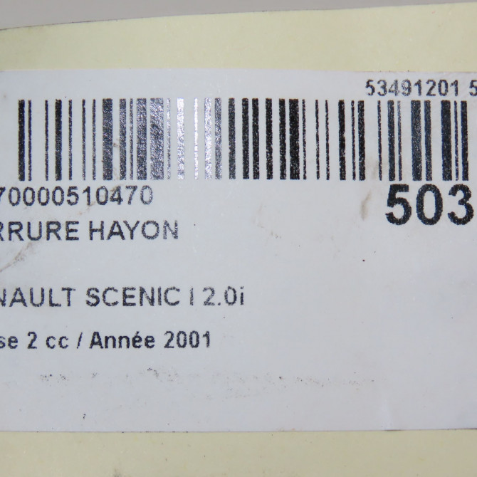 Serrure hayon occasion RENAULT SCENIC I Phase 2 08-1999->06-2003 2.0i 140ch 7700827599 5