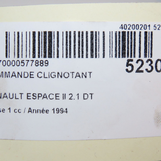 Commande clignotant occasion RENAULT ESPACE II Phase 1 04-1991->02-1995 2.1 DT 5