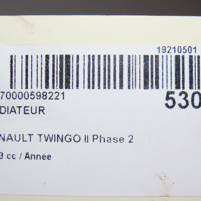 Radiateur occasion RENAULT TWINGO II Phase 2 12-2011->12-2014 6