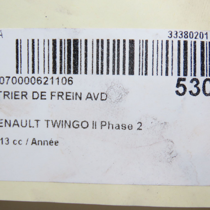 Etrier de frein avant droit occasion RENAULT TWINGO II Phase 2 12-2011->12-2014 410010002R 7