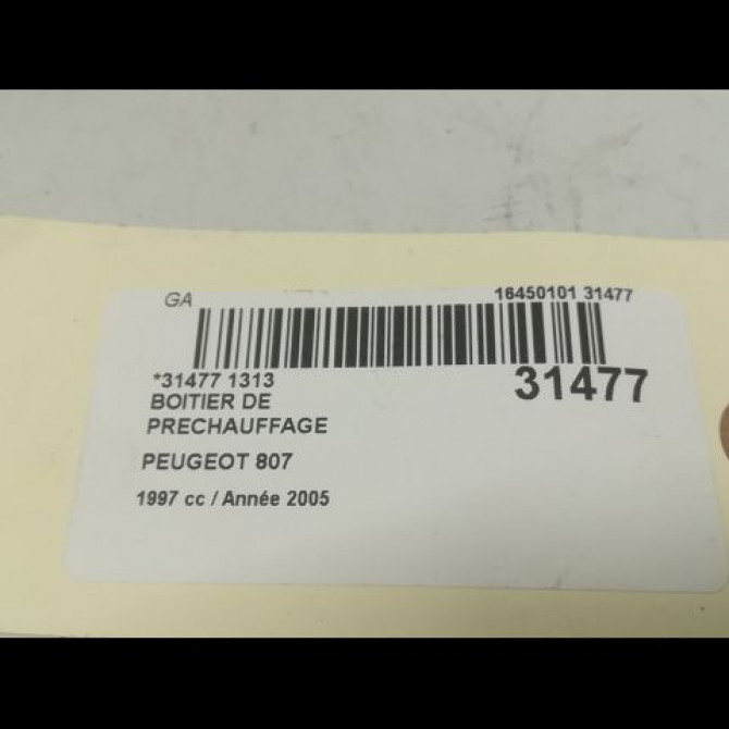 Boitier de préchauffage occasion PEUGEOT 807 Phase 1 06-2002->12-2014 598138 4
