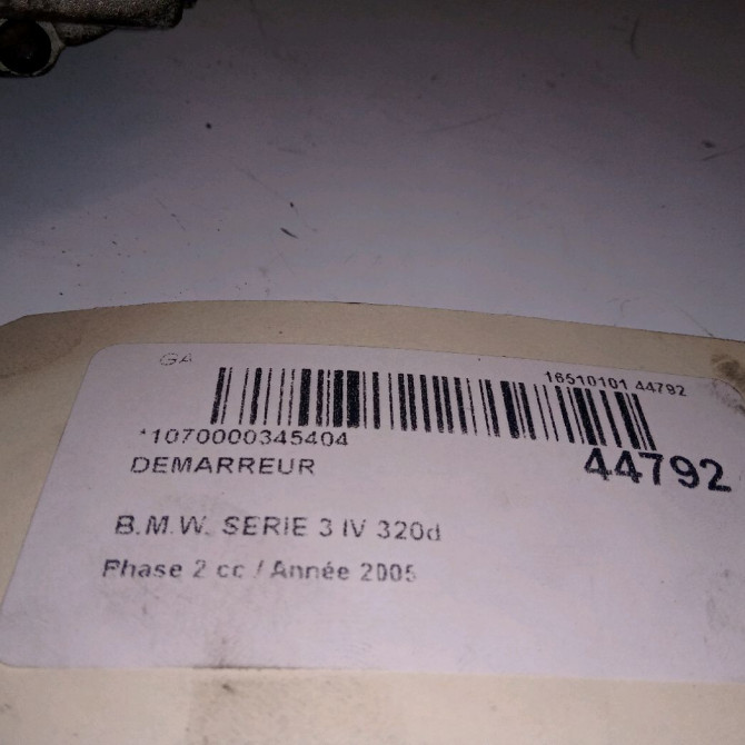 Démarreur occasion B.M.W. SERIE 3 IV Phase 2 09-2001->03-2005 320d 12417787356 4