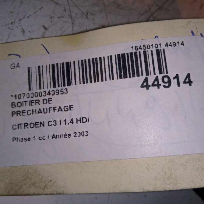 Boitier de préchauffage occasion CITROEN C3 I Phase 1 04-2002->10-2005 1.4 HDi 598138 4