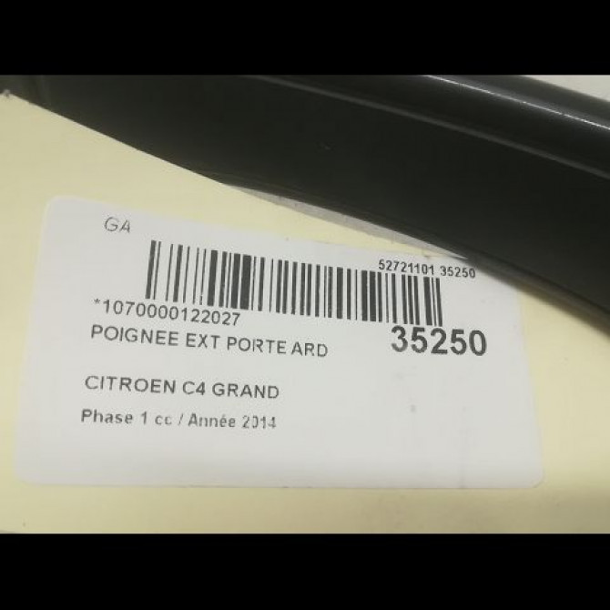 Poignee ext porte ard occasion CITROEN C4 GRAND PICASSO II Phase 1 04-2013->... 1.6 e-HDi 115ch 980297821T 3