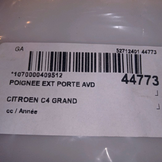 Poignee ext porte avd occasion CITROEN C4 GRAND PICASSO II 980297821T 4