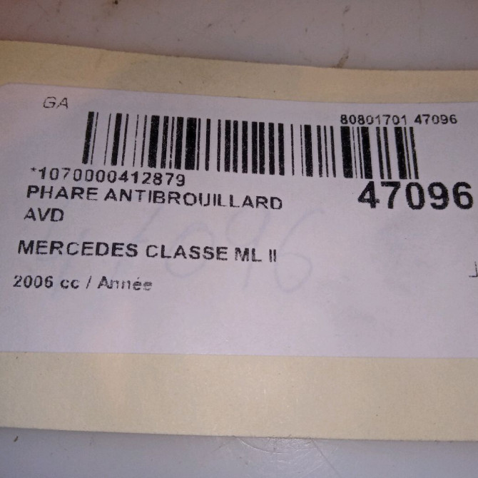 Phare antibrouillard avant droit occasion MERCEDES CLASSE ML II phase 1 03-2005->09-2008 2518200856 4