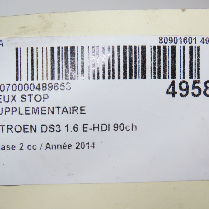 Feux stop supplementaire occasion CITROEN DS3 Phase 1 04-1995->04-1999 1.6 E-HDI 90ch 6351JT 4