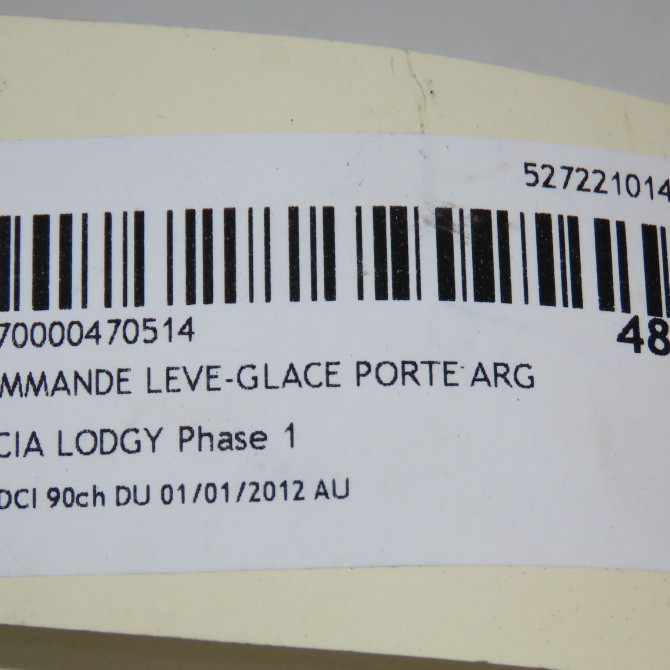Commande leve-glace porte arrière gauche occasion DACIA LODGY Phase 1 01-2012->... 1.5 DCI 90ch 254013145R 4