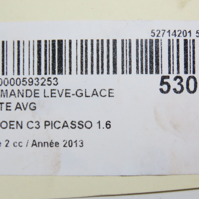 Commande lève-glace porte avant gauche occasion CITROEN C3 PICASSO Phase 2 09-2012->... 1.6 HDI 90ch 6554QC 6